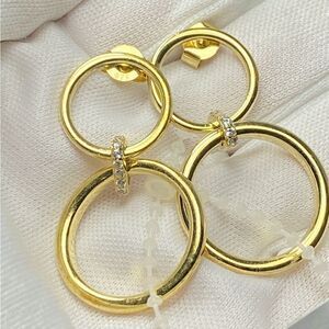 ELA RAE Double Ring Drop Earrings
